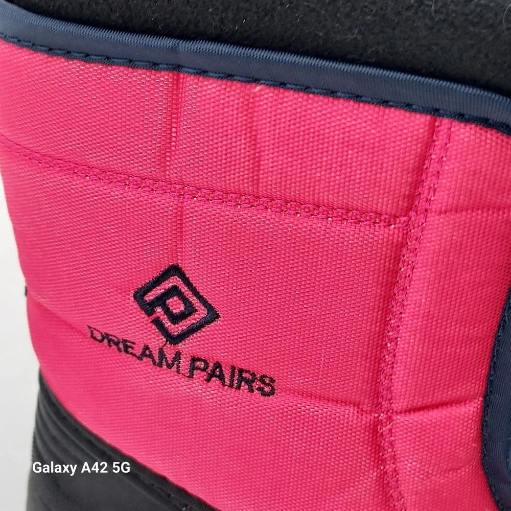 Dream Pairs‎ Girls Pink Quilted Winter Snow Boots Side Zip Size 10